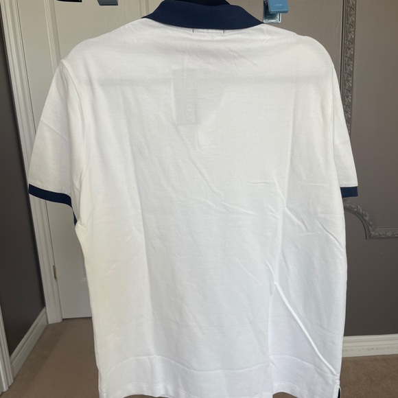 MEN’S Polo White Polo Shirt with Navy Accents - Picture 3 of 3